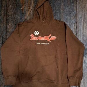 Supreme Brown Hoodie with Red Logo